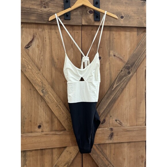 Summer salt THE SWAN DIVE ONE PIECE SWIMSUIT Black & White Women's Sz 12 New - Picture 4 of 8